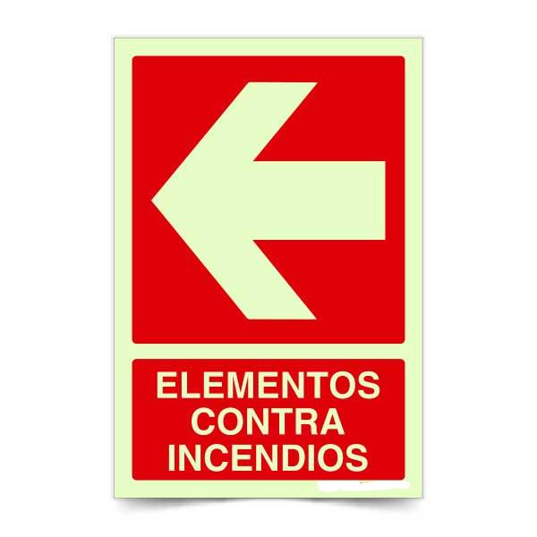 Elementos contra incendios Flecha Izquierda Fotoluminiscente