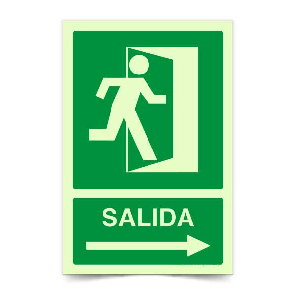 Salida Flecha Derecha B Fotoluminiscente