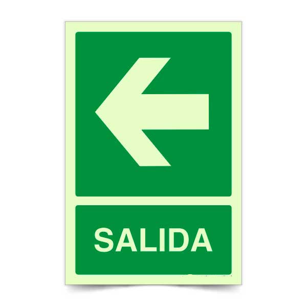 Salida Flecha Izquierda A Fotoluminiscente