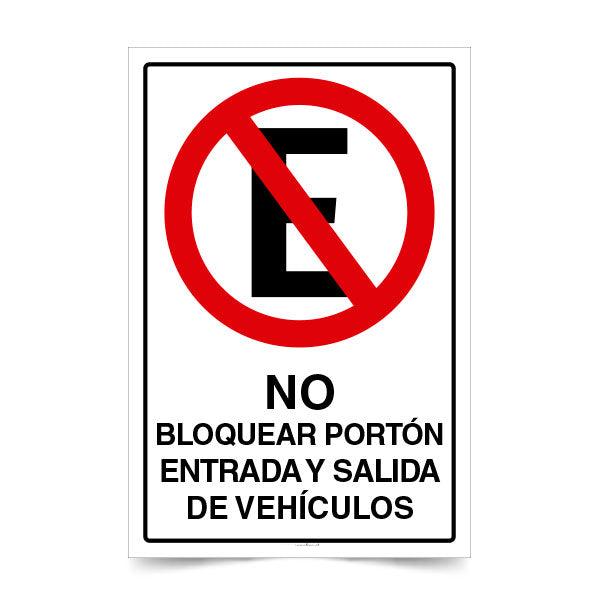 No Estacionar No Bloquear Portón