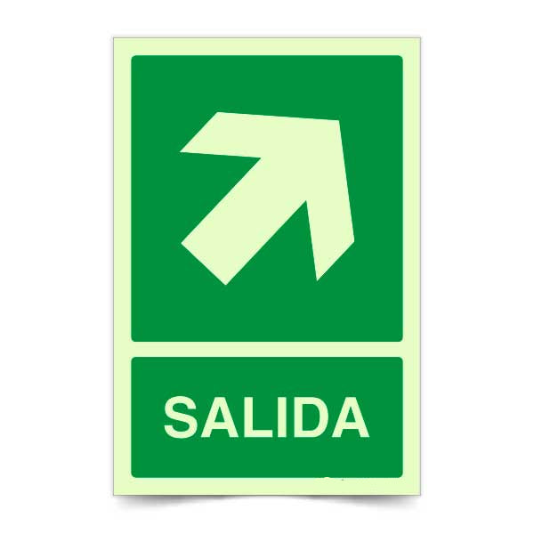 Salida Flecha Derecha Arriba Fotoluminiscente